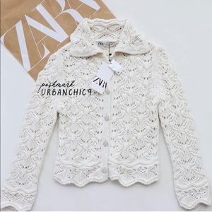 ZARA JEWEL BUTTON KNIT CARDIGAN